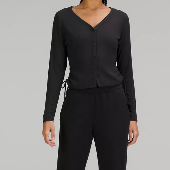 lululemon Side-Cinch Ribbed Cardigan in black 
NEW item in store - Picture 2 of 12